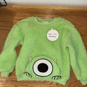 Disney Little Sleepies Play Collection Green Fuzzy Monster Sweatshirt